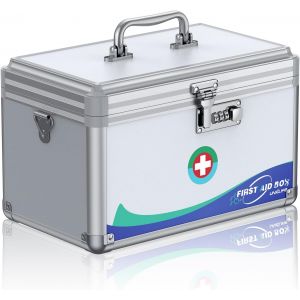 Ulteronixshop-Bo&icirc;te &Agrave; Pharmacie S&eacute;curis&eacute;e Avec Serrure &Agrave; Combinaison, Poign&eacute;e Et Bretelle Portable, Coffret De Rangement Verrouillable Pour M&eacute;dicaments 30x18x19 Cm - Neuf