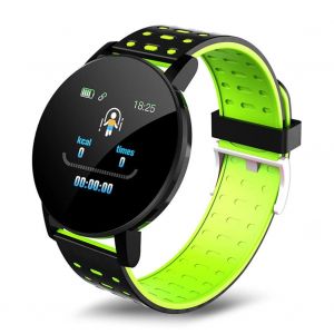 Bracelet De Sport À Cadran Rond Compatible Bluetooth Montres Anti-Chute Étanches Pour Le Sport Fitness Gym Vert - Neuf