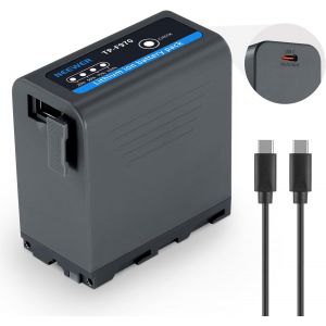 NEEWER NP-F970 10500mAh Batterie Rechange pour Sony FX3/FX30/A7 pour Canon R5 pour Nikon Z8, Cable PD 20W USB C 4,8h Charge Rapide Camera Battery Rechargeable Appareil Photo Caméscope Éclairage, Gris - Neuf