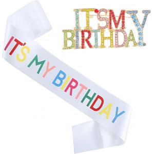 Kjdal-1 Broche Color&eacute;e Et 1 Bandouli&egrave;re Blanche,Soutien-Gorge En Diamant En Diamant Color&eacute;,Corsage Exquis,Stylo De Costume,Accessoires Pour D&eacute;coration D'anniversaire. - Neuf