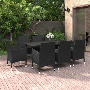 Prolenta Premium - Ensemble &Agrave; Manger De Jardin Coussins 9 Pcs R&eacute;sine Tress&eacute;e Verre - Neuf