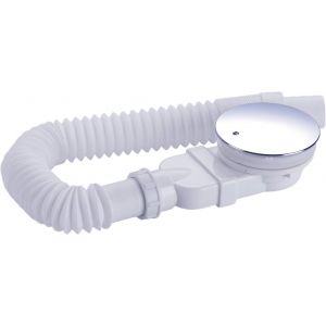 Raccord de bonde de douche IMPTS, 90 mm, ensemble de bonde extra-plate pour receveur de douche, siphon avec clapet anti-odeurs, filtre &agrave; cheveux, flexible, couvercle chrom&eacute; - Neuf