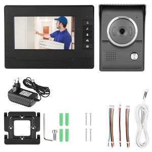 Interphone video filaire etanche 7 pouces TFT/LCD HD avec vision nocturne infrarouge, UE - Neuf
