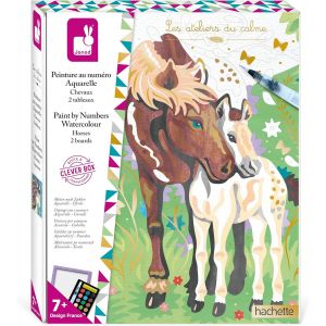 ERYI-- Coffret Peinture Par Numéro Chevaux - 2 Tableaux À Réaliser - Aquarelle - Les Ateliers Du Calme - 7 Ans, J07953 - Neuf