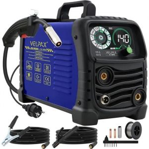 VELPAX Poste a Souder MIG-140,Poste A Souder MIG MMA TIG 140Amp MIGStick MIG Sans gaz Flux Core MIG,Soudage par points, IGBT Invert - Neuf