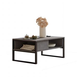 Table basse en bois "ML34" - 100 x 59 x 44 cm - Argent - Neuf