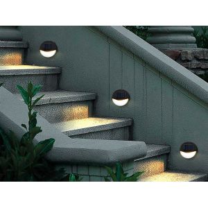 Lot De 4 Lampes Solaires D'escalier Pour Usage Ext&eacute;rieur, Lumi&egrave;re Chaude, Installation Facile - Neuf