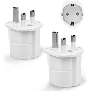 ¿2 Pcs¿Anglais, Adaptateur De Prise, En France, Au Royaume-Uni, Un Adaptateur De Voyage, Adaptateur De Prise Pour L'irlande, L'angleterre, L'ecosse, De Dubaï, De Malte, De Type G Adaptateur (Blanc) - Neuf