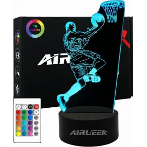 Basketball Veilleuse Garcon Enfants,Veilleuse Basket Ball 3d Lampe 16 Couleurs Changeantes Avec Télécommande Decoration Chambre Anniversaire Surprise Cadeau Garcon 7.8.9.10-12 Ans - Neuf