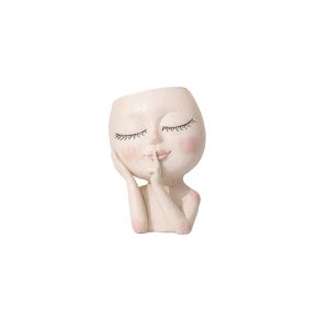 Pot De Fleurs En R&eacute;sine Blanche Avec Trou De Drainage, Id&eacute;al Pour Les Plantes D'int&eacute;rieur Et D'ext&eacute;rieur. Hauteur : 17,2 Cm, Diam&egrave;tre Sup&eacute;rieur : 9 Cm. - Neuf