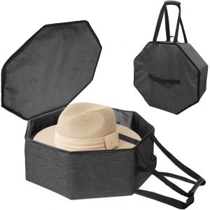 Boîte À Chapeaux Pour Voyage Et Rangement, Empilable, Cow-Boy, Boîtes De Rangement Pliables Pour Homme Et Femme, Avec Poignée, Gain De Place, Voyage Avec Bord En Carton Pour Placard, Gris - Neuf