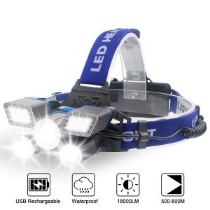 Torches Frontales, Torche Frontale Puissante Étanche With 9 Modes D¿Éclairage Torche Frontale Usb Rechargeable Led - Neuf