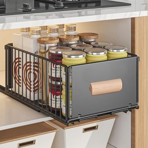 Chenquansarl-Tiroir Coulissant Cuisine Pliable, Extensible 40-65,5cm Rangement Placard Cuisine Avec Base Antidérapante Et Poignée, Adhesif Organ Urs De Tiroirs Pour Cuisine, Armoires - Neuf