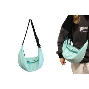 Sac bandouli&egrave;re hobo bleu clair - Petit mod&egrave;le en forme de ravioli, en nylon r&eacute;sistant &agrave; l'eau, id&eacute;al pour les voyages. - Neuf
