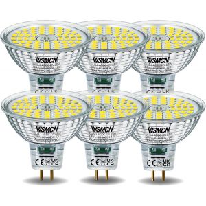 Kalanka-Ampoule Led Gu5.3 Mr16 Blanc Froid 6000 Kelvin 6,5 W &iquest;&iquest;Quivalent &iquest;&iquest; 60w Lampe Halog&iquest;&iquest;Ne, Non Dimmable Ac/Dc 12v Ampoules Led Spot, 580 Lumens Angle De Faisceau 120&iexcl;&Atilde;, Lot De 6 - Neuf