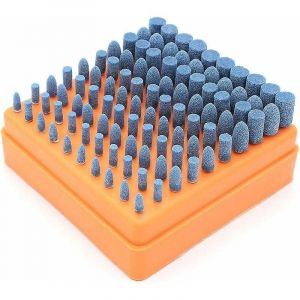 Tête De Polissage Et De Meulage, 100 Pièces, Accessoires De Polissage Multifonctions Pour Accessoires Dremel, Diamètre De Tige 3 Mm (Bleu) - Neuf