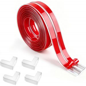 Bande De Protection D'angle En Silicone Transparent Pour Bébé,10mm X 2m Protection Des Bords De Meubles Et 4 Protecteurs D'angles Protection Coin De Table Anti-Choc Sécurité Enfant Angle Table - Neuf