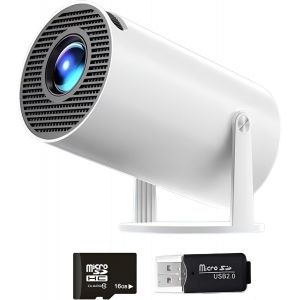 Mini Videoprojecteur Portable 4K,Bluetooth 5.0 Wifi Android 11,Carte M&eacute;moire De 16Go Offerte,Mini Projecteur De Cin&eacute;ma,180 Degr&eacute;s,Retroprojecteur Pour Pc/T&eacute;l&eacute;phone/Ps5/Tablette - Neuf