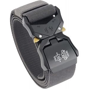 Cauc-Ceintures Homme, Femme Ceinture &Eacute;lastique Jeans Ceinture Tactique Militaire En Toile Nylon Molle Lib&eacute;ration Rapide Boucle Sangle R&eacute;glable Pour Sport Ext&eacute;rieur Pratique Et Durable 1.5 - Neuf