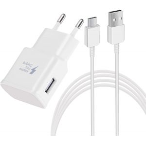 KALANKA-Adaptateur de Charge avec Fonction de Charge Rapide (USB Type-C) Chargeur Rapide avec C&acirc;ble de Charge 1,5M pour Samsung Galaxy S10/S9/S8/S10e/S10+/S8+/S9+/Note 8/9/10/S22/S21/S21+/S21 Ultra / - Neuf