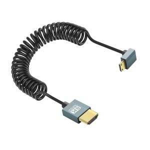 SUNY-Câble Spiralé Mini Hdmi Vers Hdmi 90 Degrés Câble Spiralé Mini Hdmi Vers Hdmi 8K Ultra Fin Hdmi Mâle Vers Mini Hdmi Mâle Câble Para Appareil Photo,Ordinateur Portable,Moniteur 3Ft (Haut) - Neuf