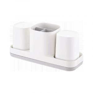 Porte-Brosse À Dents Avec Ensemble De Gobelets,Porte-Brosse À Dents Électrique Multifonctionnel,Support De Rasoirs De Dentifrice Toothbrush Caddy Pour Bathro - Neuf