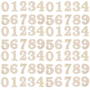 100pcs Bois Chiffres Bois Non Fini Chiffres Arabes Diy Horloge Numéros Artisanat Accessoires 30mm - Neuf