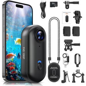SUBZONAL-Cam&eacute;ra Sport Grand Angle 120&deg;, 360&deg; Action Camera, &Eacute;tanche 30M, POV Mains Libres, Wi-FI, Batterie 150min &iquest; Cam&eacute;ra Portable, Camera pour YouTubeur, Vlogging(64G) - Neuf