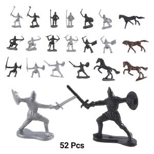 52 pcs/sac médiéval cavalerie guerre cheval soldat modèle jouets romains - Neuf