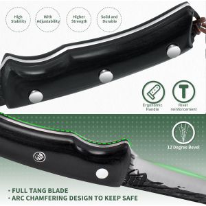 Boning Knife With Case,High Carbon Steel Boning Knife For Fishing,Home,Camping And Bbq (Black,15.5cm) - Neuf