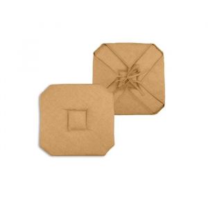 Coussin Galette De Chaise 4 Rabats 40x40cm Camel Chinee - Neuf