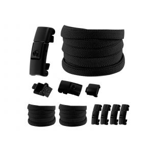 Lacets &Eacute;lastiques Sans N?ud Avec Crochet De Blocage - 2 Paires Noires - Neuf