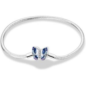 Eryi-Bracelet Pour Femme En Argent Sterling 925 Avec Fermoir En Forme De C?ur Bracelet À Maillons Serpents Saint Valentin, Fête Des Mères, Anniversaire, Noël, Cadeau Pour Femme, Petite Amie Cmb062 - Neuf