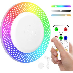 Eryi-Applique Murale Led, Applique Murale D'intérieur Rvb Réglable, Applique Murale De Chevet Rechargeable, Appliques Murales Magnétiques Avec 18 Modes De Dégradé, Commande Tactile Et Télécommande(1p - Neuf