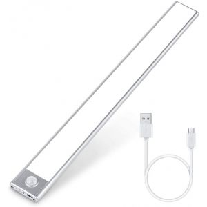 (1 Pack De 200 Mm) 54 Led De Capteur De Mouvement De Placard Lumières, Sous Les Armoires De Lumière La Nuit, 2500mah Rechargeable Ultra-Mince Magnétique Placard Éclairage, 350lm Le - Neuf