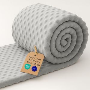 Sjzg-Tissu Minky Au Metre 1 M - Tissu Doux Pour Couture Creatifs Decoration Ideal Pour Vetements Plaid Couverture Accessoires Et Projets De Couture Diy Gris Clair - Neuf