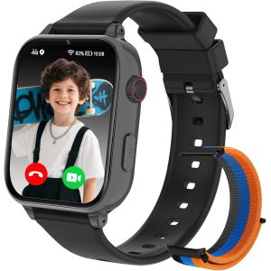 Montre Connectée Enfant GPS 4G, Smartwatch Téléphone pour Garçon Fille avec SOS Mode Classe 5 Jeux Appel Vidéo Voix Chat Montre Cadeau pour Montre Intelligente Enfants 5-12 Ans, Noir - Neuf
