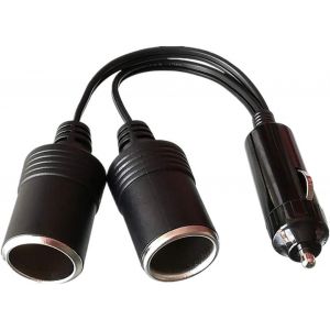 1 &agrave; 2 Allume-Cigare C&acirc;ble D'extension, Voiture Allume Cigare Socket M&acirc;le vers Femelle, DC 12V 24V Adaptateur R&eacute;partiteur 1 &agrave; 2 Splitter avec Prise M&acirc;le avec Fusible - Neuf