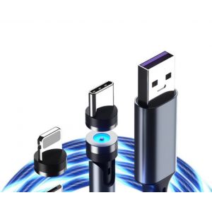 C&acirc;ble De Charge Magn&eacute;tique 3 En 1 I34 Pour Iphone 13 - Rotation &Agrave; 360&deg; Et 180&deg;, Longueur 1 M&egrave;tre - Neuf