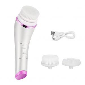 Brosse Nettoyante Sonique Pour Le Visage Et Le Corps, Appareil De Massage Vibrant, Tete Remplacable - Neuf