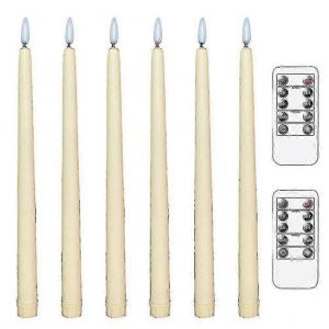 6pcs led sans flamme scintillant lumière chaude bougies coniques avec 2 télécommande pour Noël Thanksgiv - Neuf