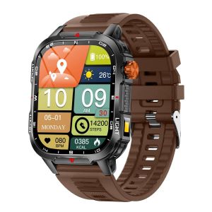 Kpep V35 Hommes Montre Intelligente 1000Mah Grande Batterie Lampe De Poche Led Boussole Intégrée Plus De 100 Modes Sportifs Réponse/Cadran Téléphone Smartwatch.Brown. - Neuf