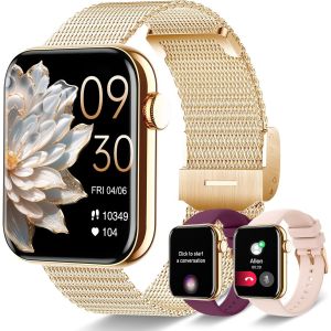 Montre Connect&eacute;e Femme Avec Appel Bluetooth, 1,85'' Smartwatch Femme Avec Fr&eacute;quence Cardiaque, Moniteur De Sommeil, Podom&egrave;tre, 100+ Modes Sportifs Montre Intelligente Fitness Pour Android Ios - Neuf