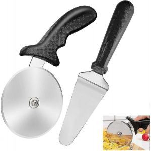 Coupe-Pizza En Acier Inoxydable, Pelle &Agrave; Pizza Avec Manche, Coupe-Pizza Professionnel, Coupe-Pizza Pour Tartes Et G&acirc;teaux, Compatible Lave-Vaisselle, 2 Pi&egrave;ces - Anyo - Neuf