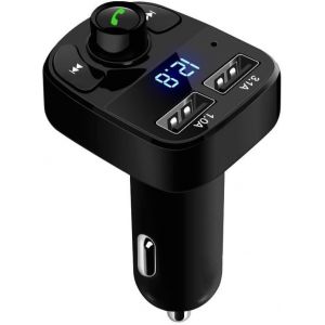 Transmetteur FM sans fil Bluetooth Dual USB Chargeur de voiture pour t&eacute;l&eacute;phone portable Adaptateur radio - Neuf