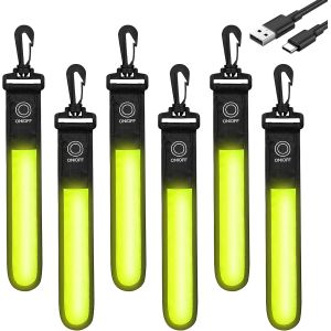 Acdsgd-Lot De 6 Pendentifs R&eacute;fl&eacute;chissants &Agrave; Led, Pendentifs R&eacute;fl&eacute;chissants Led, R&eacute;flecteurs Pour Cartable, Bande R&eacute;fl&eacute;chissante Avec 3 Modes, Lumi&egrave;re De S&eacute;curit&eacute; R&eacute;fl&eacute;chissante Pour Randonn&eacute;e Course Jogging - Neuf