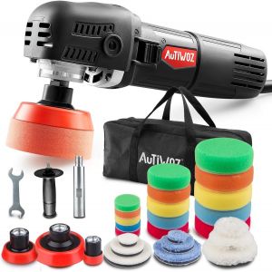 MEVRONISSHOP-Mini Rotative Polisseuse, Machine &agrave; Polir 850W,25mm/50mm/75mm Disques/tampons de polissage,Petite Voiture Lustrage,6 vitesses 2600-5200RPM,Polir Petites Zones,Lustrer de D&eacute;tails - Neuf