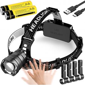 Interior Front With Movimiento Sensor, Front Linter Led Recargable, 15000 Lumenes, 3 Modes, 90° Adjustable, Resistant To Agua Para Senderismo Footing Fishing Camping - Neuf