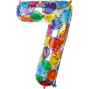 40 Pouces Foil Ballon Chiffre 7 Multicolore (101cm),Gonflable Hélium ou Air,Géant Numéro 0-9,10-29,30-100,Grand Ballons pour Mariage,Décoration de Fête d'anniversaire - Neuf
