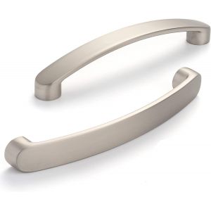 Lot de 6 Poignee de Meuble Poignées de porte de cuisine chromées- poignee meuble de cuisine Nickel Brossé Poignée Cuisine Brossé Entraxe 96mm - Neuf